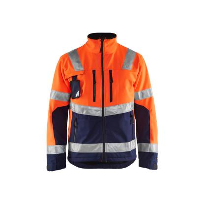 Blåkläder 4900 high vis softshell jakke, hi-vis orange/marineblå