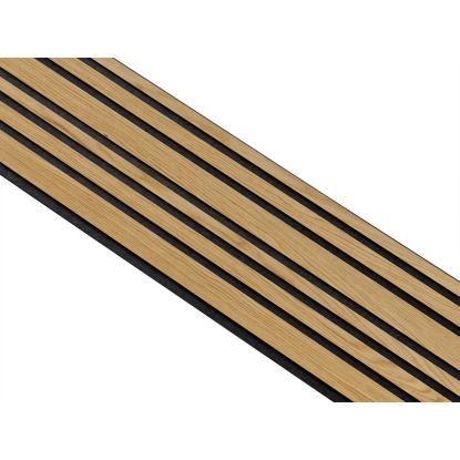 I-Wood Medio+ Mixed akustikpanel, klar olieret, sort filt og sort kerne, egefiner, 17 x 300 mm