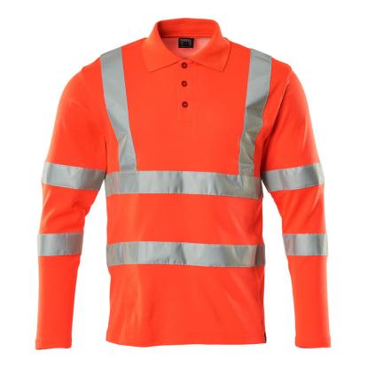MASCOT SAFE CLASSIC poloshirt, langærmet, hi-vis rød