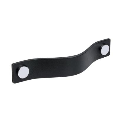 Beslag Design Loop greb, 128 mm, sort læder/krom