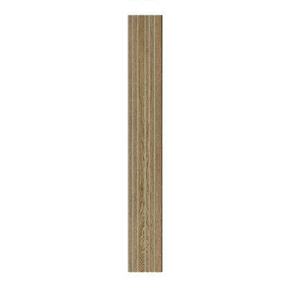 I-Wood Basic Mixed akustikpanel, mørkebrun olieret, beige filt og sort kerne, egefiner, 17 x 300 mm 