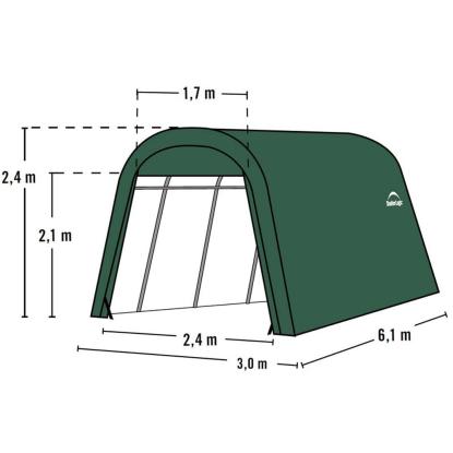 ShelterLogic Garage-in-a-Box teltgarage til bil, polyethylen/stål, grøn - 18,3 m²