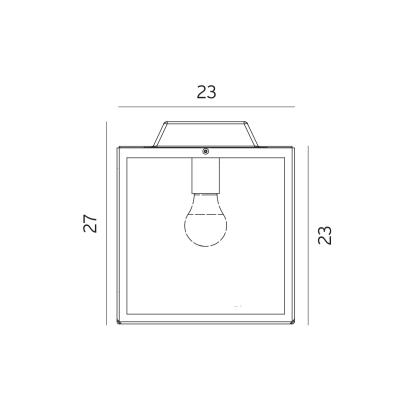Norlys Lofoten loftlampe, 23x23 cm, E27, IP44, sort