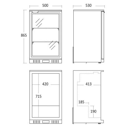 Scandomestic SC 131 HE backbar, 86 liter