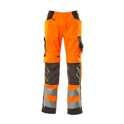 MASCOT SAFE SUPREME Kendal arbejdsbukser med knælommer, hi-vis orange/mørk antracit