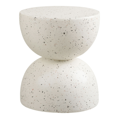 Bonita sidebord i terrazzo look, råhvid, Ø40 cm