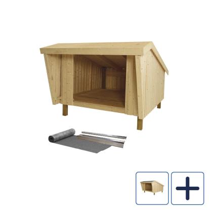 PLUS shelter, ubehandlet, natur/nåletræ - 170/107 x 225 cm