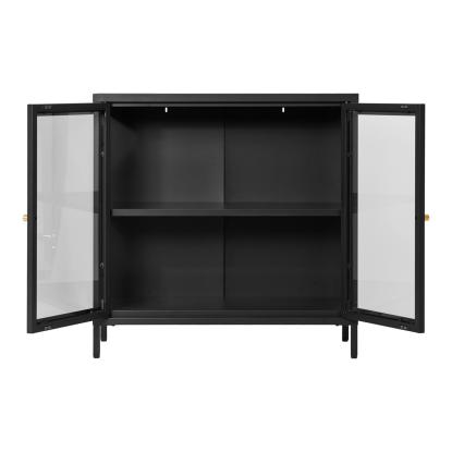 Dalby skab med 2 glaslåger, stål, 80 x 35 x 80 cm, sort