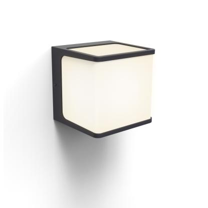 LUTEC DOBLO udendørs LED væglampe, 11 x 11 cm, 3000K, IP54, mørk grå