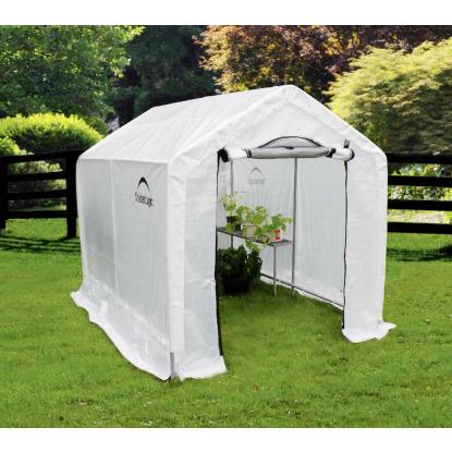 ShelterLogic drivhus med hylde, hvid - 4,32 m²