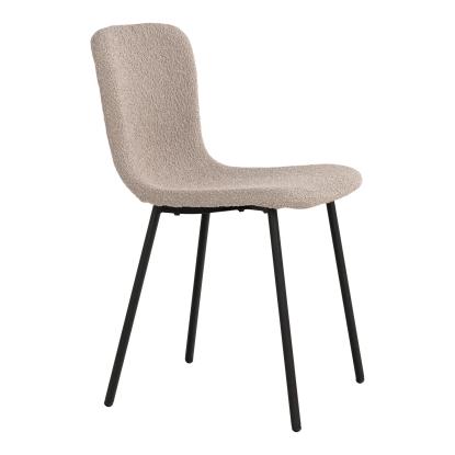 Spisebordsstol i bouclé, beige med sorte ben