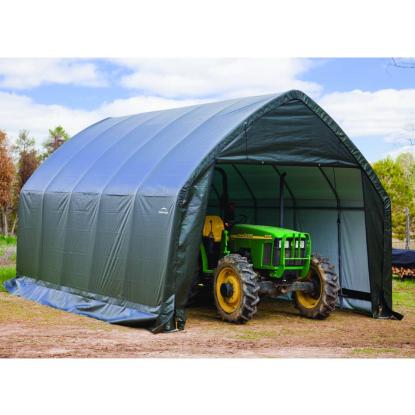 ShelterLogic Garage-in-a-Box teltgarage til bil, polyethylen/stål, grøn - 23,8 m²