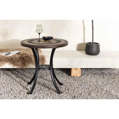 Venture Design Leiria cafébord, cement, brun, Ø60 cm