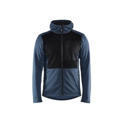 Blåkläder 3540 hættetrøje full zip, støvet blå/sort