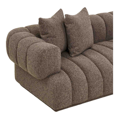 Aurora højrevendt loungesofa med tre puder, brun
