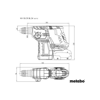Metabo KH 18 LTX BL 24 kombihammer, 18V, uden batteri og lader