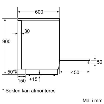 Bosch HLN39A050U induktionskomfur, 66 liter