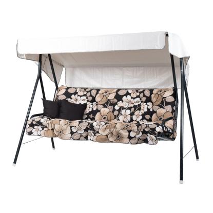 Varax Suvi 3 personers hængesofa, sort/beige-blomstret