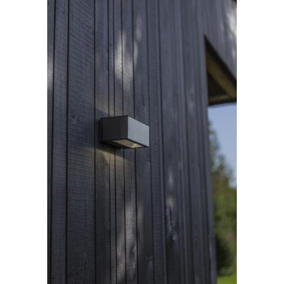 LUTEC GEMINI udendørs LED væglampe, up/down, H6,5 cm, IP54, 4000K, rustfrit stål