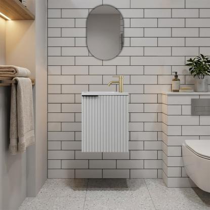 Nortiq Verona One-Box badmøbel med vask og spejl, mat hvid, 40 cm