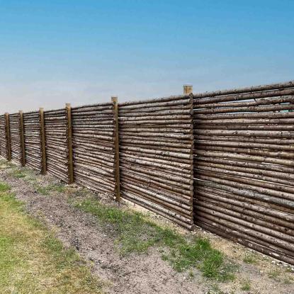NORDIC FENCE raftehegnspakke med bark, 7 fag, 180 cm x 12,6 meter