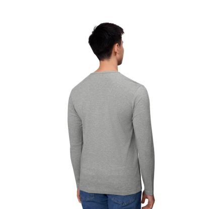 ID 0518 Interlock T-shirt med lange ærmer, grå melange