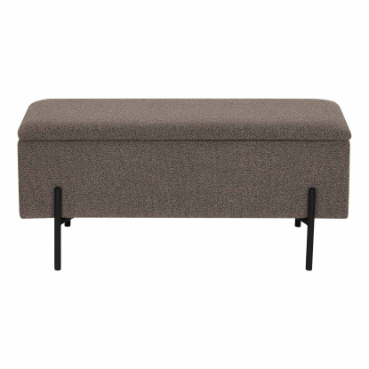 Watford bænk med opbevaring, bouclé, brun, 95 cm