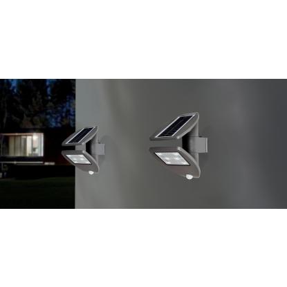 LUTEC Zeta udendørs LED væglampe med solceller og sensor 2,4W