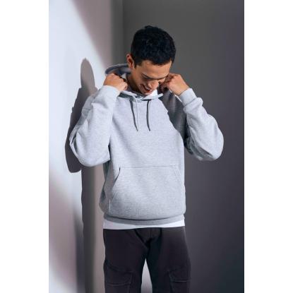ID 0660 Soft hættetrøje med kængurulomme, unisex, grå melange