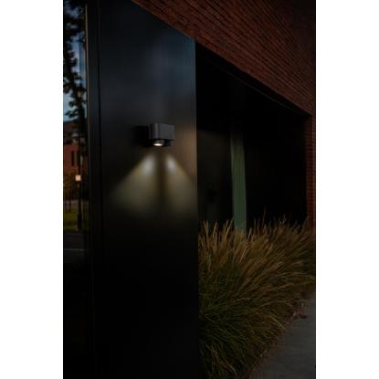 LUTEC CYPRES udendørs væglampe, up/down, B17,3 cm, GU10, IP44, mørk grå