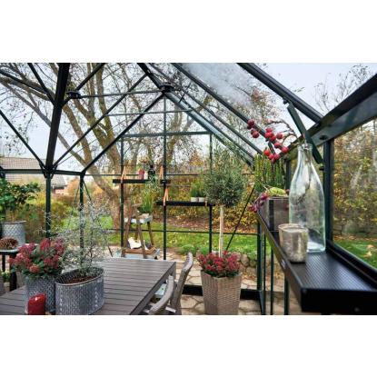 Halls Icon Gardenhouse 8 drivhus 13,0 m², grøn, 3 mm hærdet glas