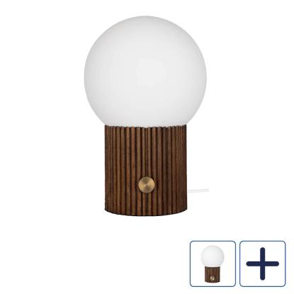 Globen Lighting Hubble bordlampe, valnød