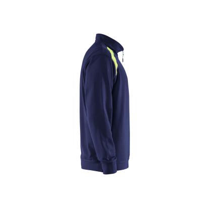 Blåkläder 3353 sweatshirt half zip, marineblå/hi-vis gul
