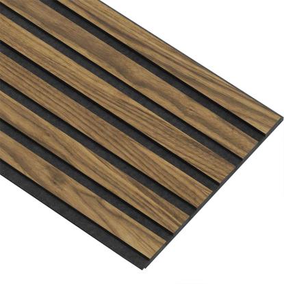 I-Wood Basic Original akustikpanel, klar olieret, sort filt og sort kerne, valnøddefiner, 17 x 300 mm 