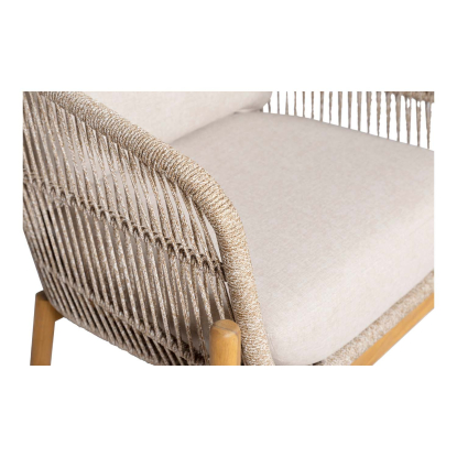 Terracina loungestol med hynde, akacie, beige