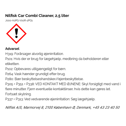 Nilfisk Car Combi bilshampoo med voks - 2,5 liter 