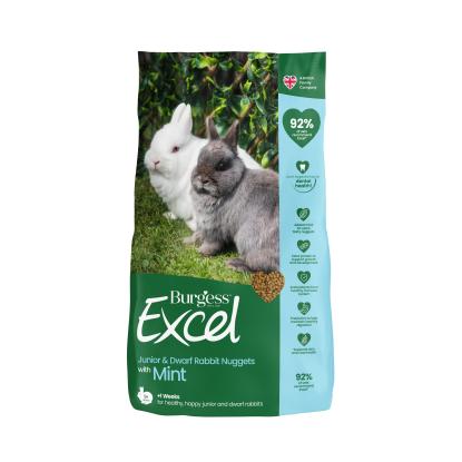 Burgess Excel kaninfoder til unge & dværgkaniner - 9 kg