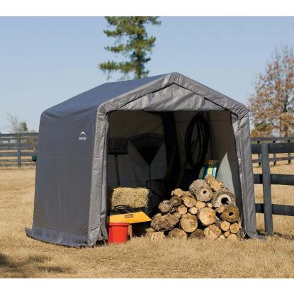 ShelterLogic Shed-in-a-Box teltgarage, grå - 9 m²
