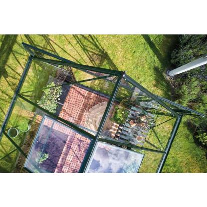 Halls Icon 8 drivhus 9,7 m², grøn, 3 mm hærdet glas