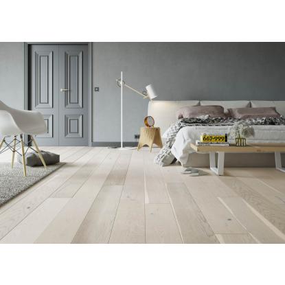 Wallmann Patricier Plank Rustik plankegulv, børstet ekstra hvid matlak, eg, V4