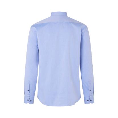 Seven Seas S370 Fine Twill Contrast skjorte, modern, lys blå