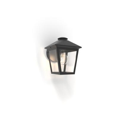 LUTEC ZAGO udendørs væglampe, E27, IP44, sort