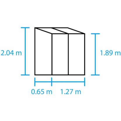 Halls Qube Lean-to 24 drivhus 0,8 m², sort, 3 mm hærdet glas