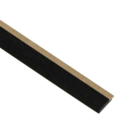 I-Wood afslutningsliste til akustikpanel, sortmalet, brun filt og sort kerne, egefiner, 17 x 42 mm