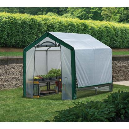 ShelterLogic drivhus, hvid/grøn - 4,32 m²