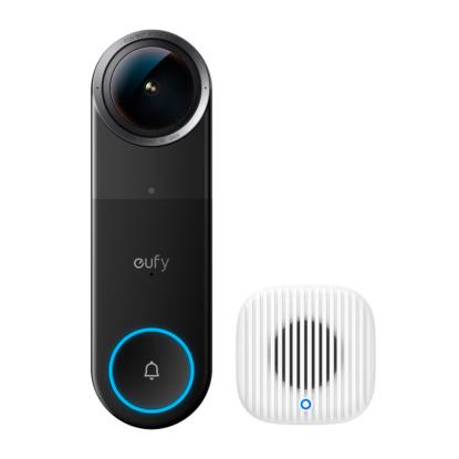 eufy S4 videodørklokke med Mini Chime, 180° panorama, 3K, sort