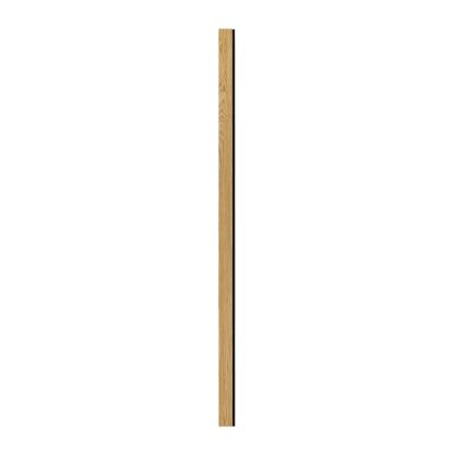 I-Wood afslutningsliste til 3-lamel akustikpanel, klar olieret, sort filt og lys kerne, egefiner, 16 x 92 mm