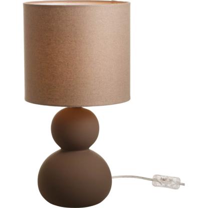 Aneta Kalamata bordlampe, keramik, H42 cm, brun