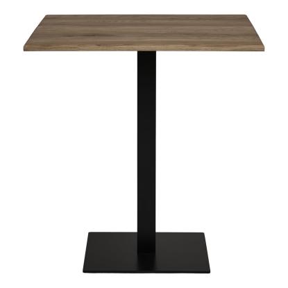 Lignano cafebord, eg, sort metal base, 70 x 70 x 75 cm, smoked eg