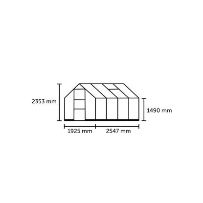 Halls Icon 6 drivhus 4,9 m², sort, 4 mm poly